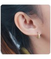 Gold Plated CZ Silver Huggies Earring HO-1605-GP